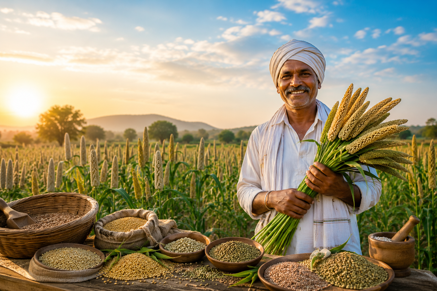 Grandmaa preparing traditional millet food